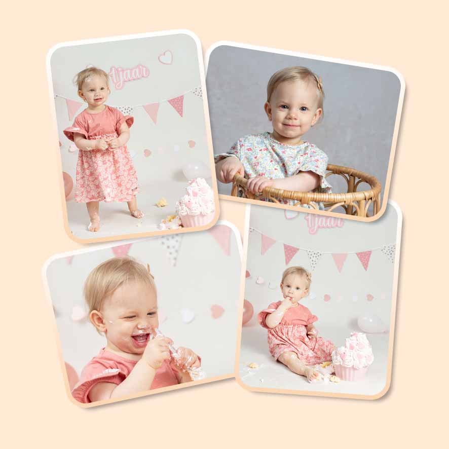 cakesmash roségoud-creme grote cupcake